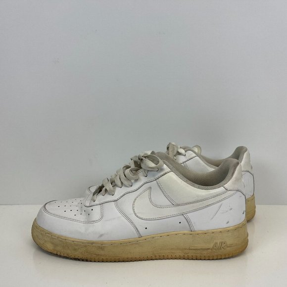 Nike Other - Nike Air Force 1 07 Low Shoes Leather Triple White Mens Size 12